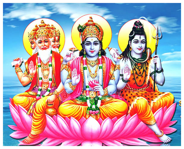 Trimúrti: Brahmâ, Vishnu e Shiva