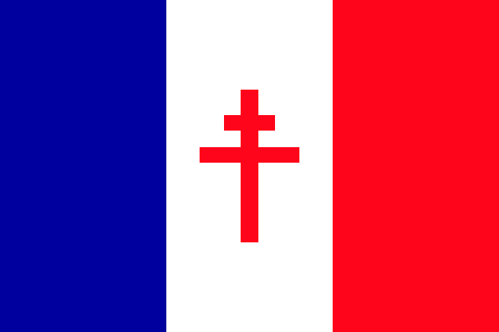 Bandeira Francesa com a Cruz de Lorraine