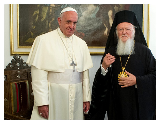 Suas Santidades Papa Francisco e Bartolomeu I