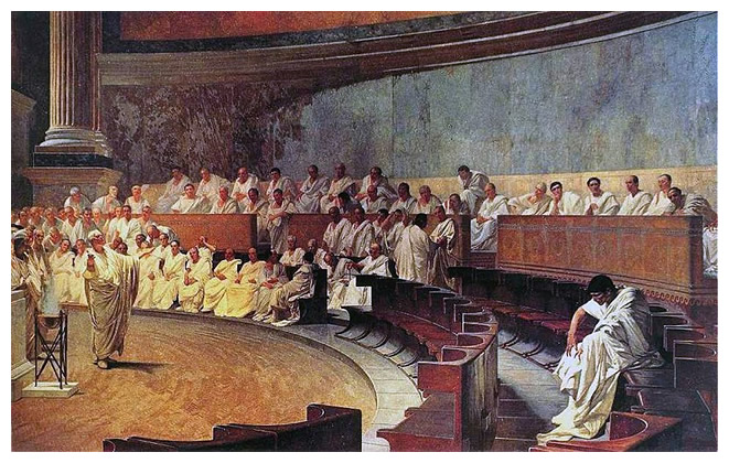 Cicero Acusando Catilina no Senado