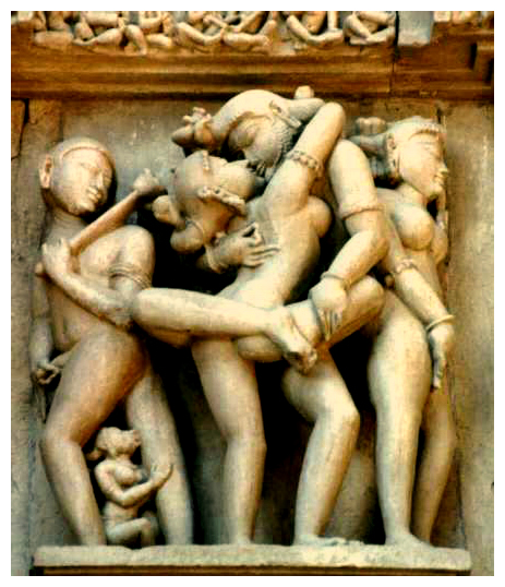 Escultura em um dos templos de Khajuraho