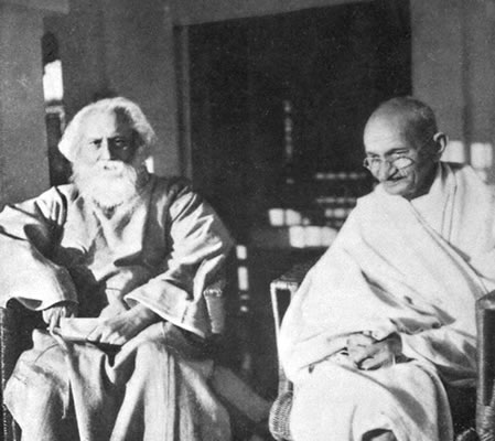Rabíndranáth Tagore e o Mahatma Gandhi