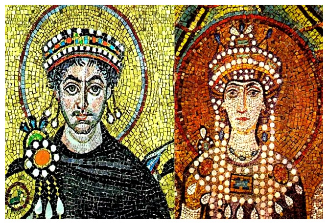 O Imperador Justiniano e a Imperatriz Teodora