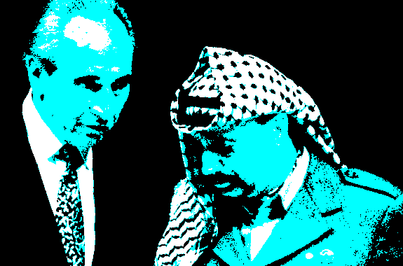 Shimon Peres com Yasser Arafat